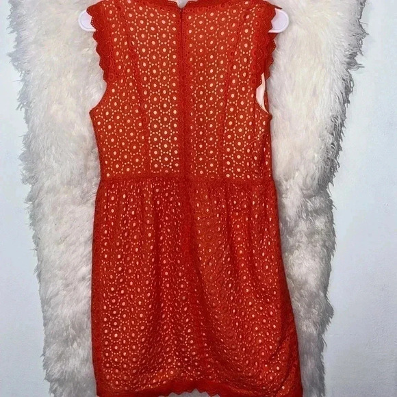 Miss Me MM Couture Dress Orange Lace Circles Sz M - Picture 2 of 6